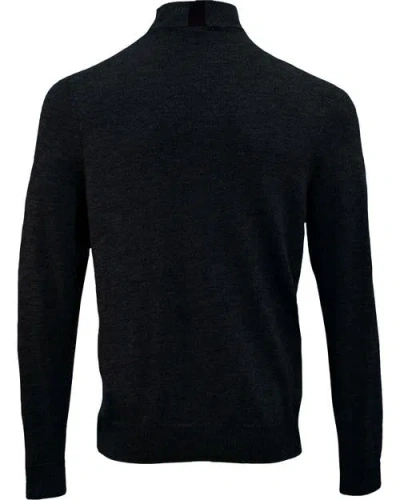 Lords Of Harlech Quest Fully Fashioned Quarter-zip Merino Sweater In Black