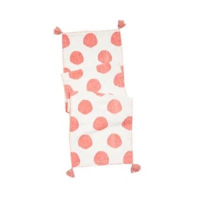 Carol & Frank Dot Table Runner In Pink