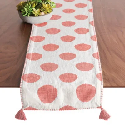 Carol & Frank Dot Table Runner In Pink