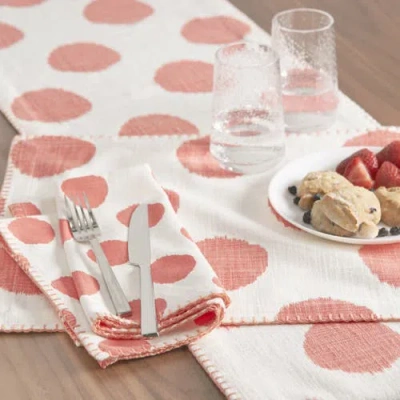 Carol & Frank Dot Table Runner In Pink