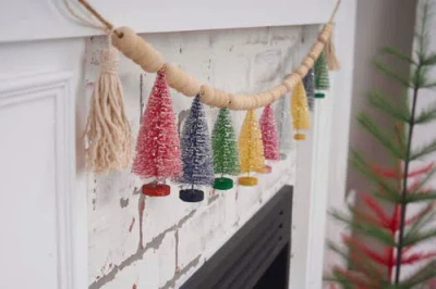 Carol & Frank Color Bottle Brush Tree Garland In Multi