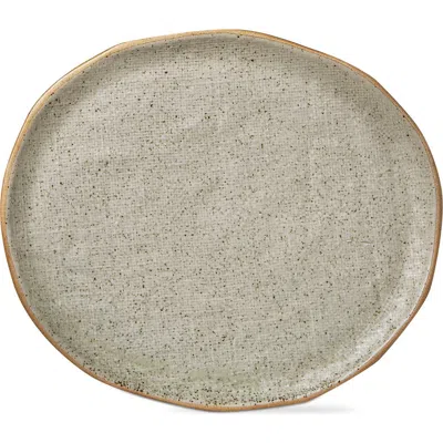 Tag Speckle Texture Glaze Serving Platter Taupe Brown Porcelain In Brown