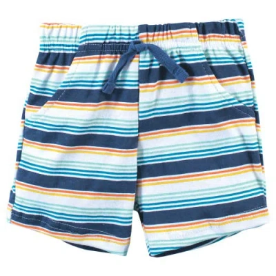 Hudson Baby Little Gent's Soft Cotton Bodysuit, Shorts & Footwear 3pk In Blue