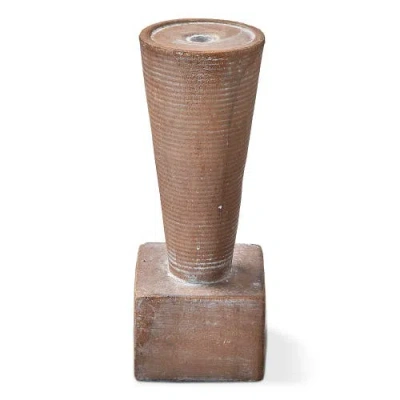 Tag Ahmar Large Terracotta Pillar Candle Holder Brown Decor In Brown