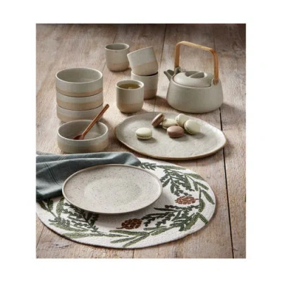 Tag Speckle Glaze Taupe Brown Appetizer Plate Porcelain Set In Brown