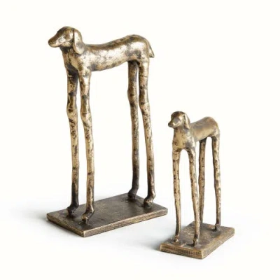 Napa Home & Garden Two Hounds Set Of 2 In Gold