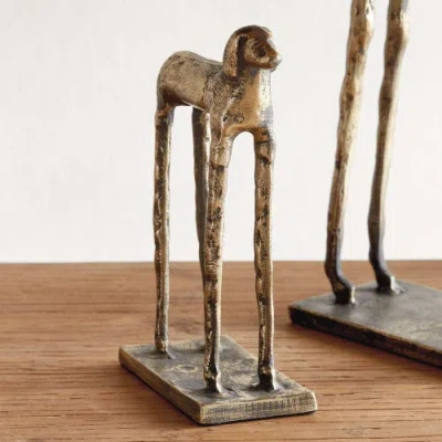 Napa Home & Garden Two Hounds Set Of 2 In Gold
