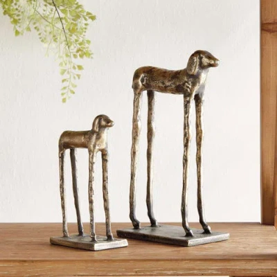 Napa Home & Garden Two Hounds Set Of 2 In Gold