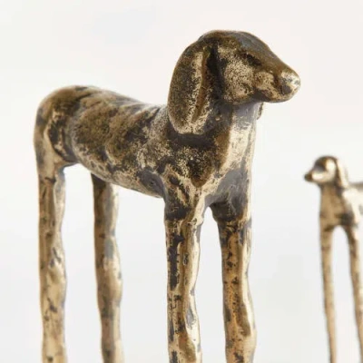 Napa Home & Garden Two Hounds Set Of 2 In Gold