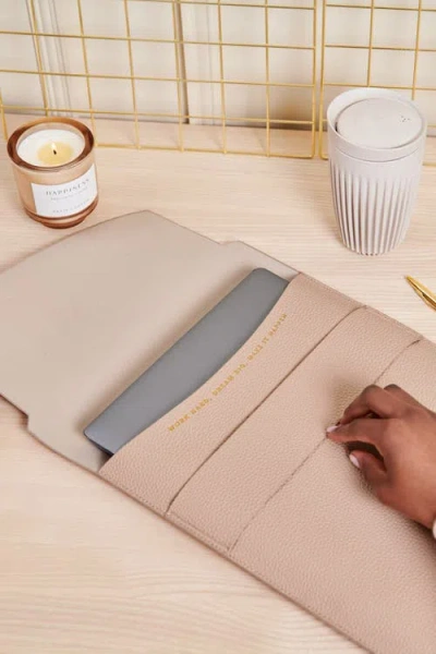 Katie Loxton Laptop Sleeve 'dream Big  Work Hard  Make It Happen' In Neutral