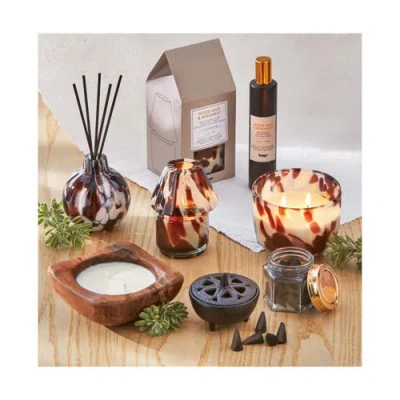 Tag Wood Sage Bergamot Tortoise Candle Brown Glass Confetti In Multi
