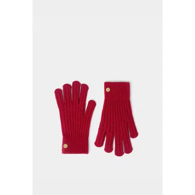 Katie Loxton Knitted Gloves In Red