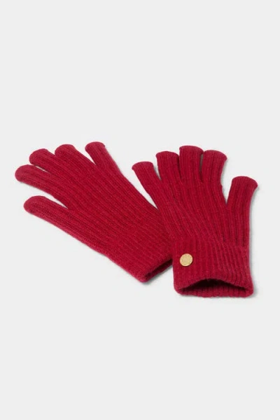 Katie Loxton Knitted Gloves In Red