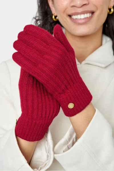 Katie Loxton Knitted Gloves In Red
