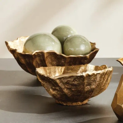 Napa Home & Garden Ostra Decorative Bowls Set Of 2 In Gold