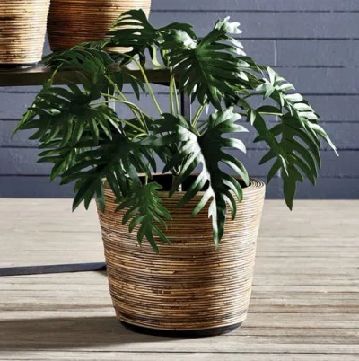 Napa Home & Garden Wrapped Dry Basket Planter 20.75" In Brown