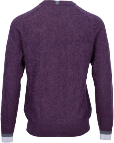 Lords Of Harlech Colin Jacquard Merino Wool Paisley Sweater In Purple