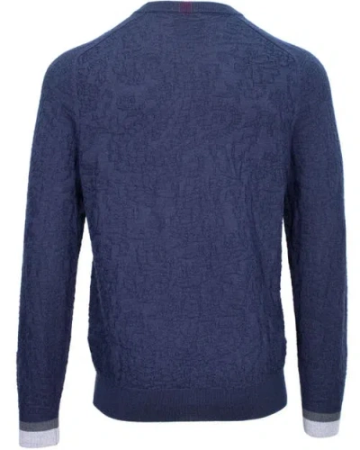 Lords Of Harlech Colin Jacquard Merino Wool Paisley Sweater In Blue