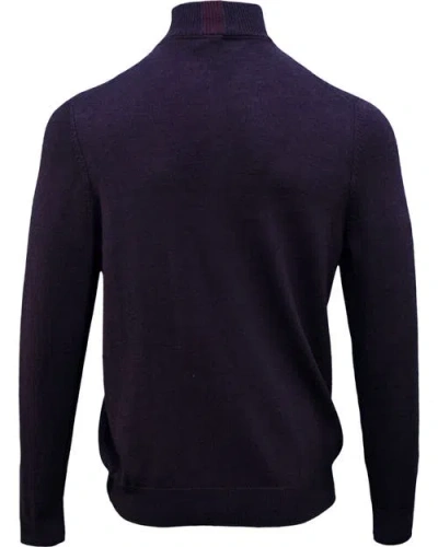 Lords Of Harlech Quest Fully Fashioned Quarter-zip Merino Sweater In Blue