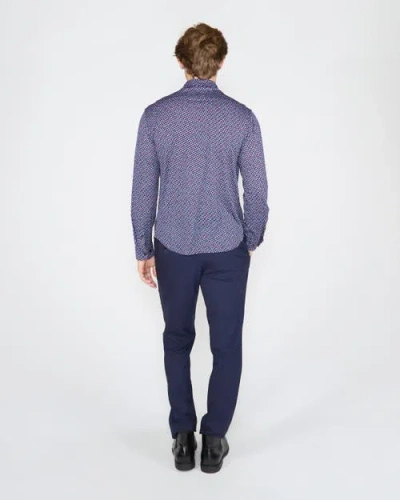 Lords Of Harlech Sherlock Tailored Merino Wool Shirt In Blue