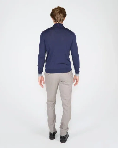Lords Of Harlech Ronald Merino Wool Turtleneck Sweater In Blue