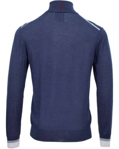 Lords Of Harlech Ronald Merino Wool Turtleneck Sweater In Blue