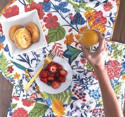 Carol & Frank Quinn Table Runner 14" X 51" In Multi