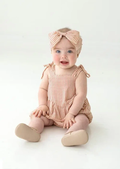 Mabel + Honey Cranberry Crush Baby Romper In Brown