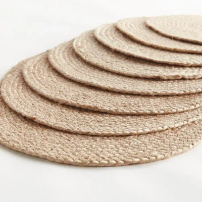 Napa Home & Garden Jute Coil Oval Placemats, Set Of 8 In Brown