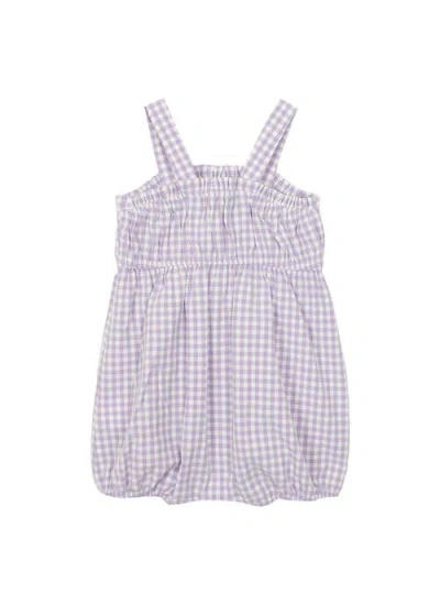 Mabel + Honey Super Bloom Baby Romper With Bow In Purple