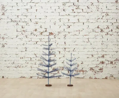 Carol & Frank 36" X 10" Pampas Tree Figurines In Blue