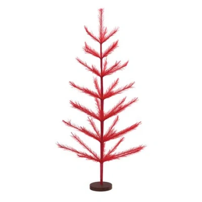 Carol & Frank 36" X 10" Pampas Tree Figurines In Red