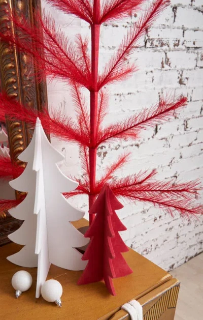 Carol & Frank 36" X 10" Pampas Tree Figurines In Red