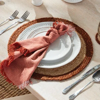 Napa Home & Garden Jute Coil Round Placemats, Set Of 8 In Multi