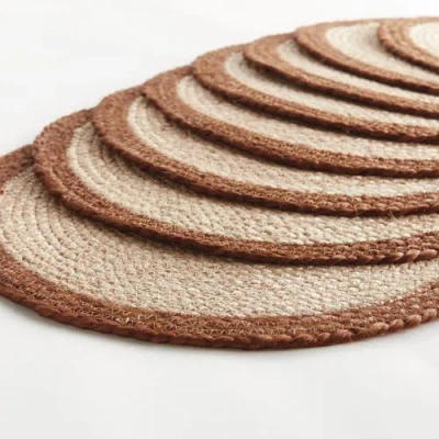 Napa Home & Garden Jute Coil Round Placemats, Set Of 8 In Multi