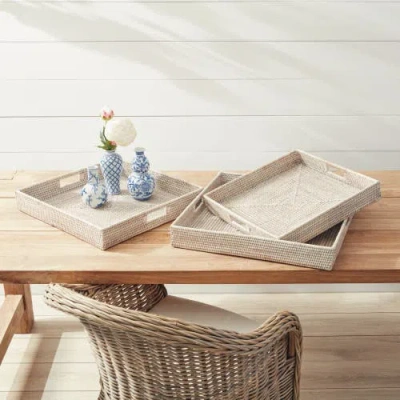 Napa Home & Garden Burma Rattan Ottoman Trays Set Of 3 In Multi