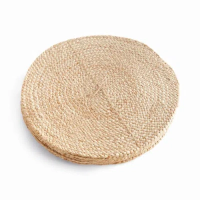Napa Home & Garden Jute Coil Round Placemats, Set Of 8 In Brown