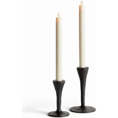 Napa Home & Garden Noah Taper Holders, Set Of 2 In Black