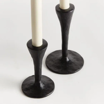 Napa Home & Garden Noah Taper Holders, Set Of 2 In Black