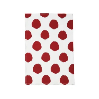 Carol & Frank Ruby Dot Printed Kitchen Towel In Multi
