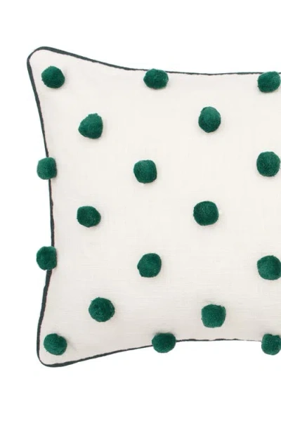 Carol & Frank Jungle Dot Oblong Tufted Throw Pillow, 14" X 22" In Green