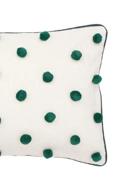 Carol & Frank Jungle Dot Oblong Tufted Throw Pillow, 14" X 22" In Green