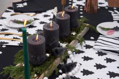 Carol & Frank Black And White Forest Placemats Set Of 4, 14" X 20" In Multi