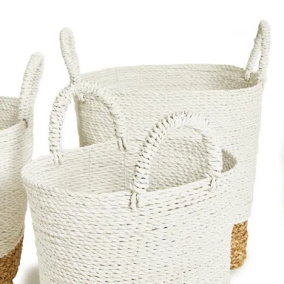 Napa Home & Garden Madura Market Baskets Set Of 3 In White