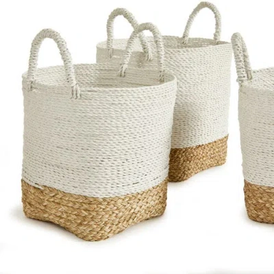 Napa Home & Garden Madura Market Baskets Set Of 3 In White