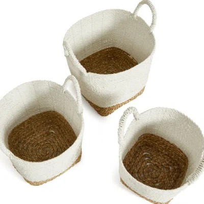Napa Home & Garden Madura Market Baskets Set Of 3 In White