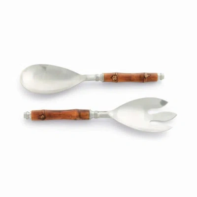 Napa Home & Garden Barclay Butera Keystone Salad Servers Set Of 2 In Brown