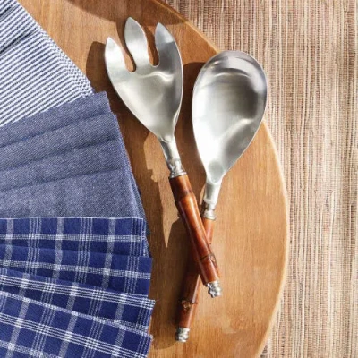 Napa Home & Garden Barclay Butera Keystone Salad Servers Set Of 2 In Brown