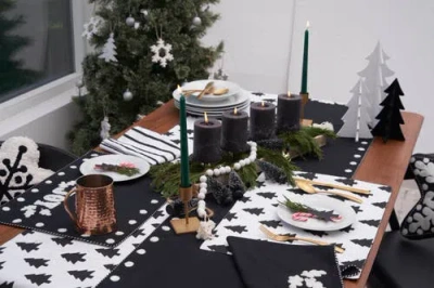 Carol & Frank Nordic Joy Onyx Placemats Set Of 4, 14" X 20" In Black