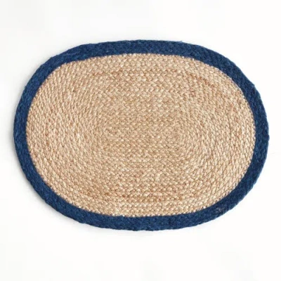 Napa Home & Garden Jute Coil Oval Placemats, Set Of 8 In Blue